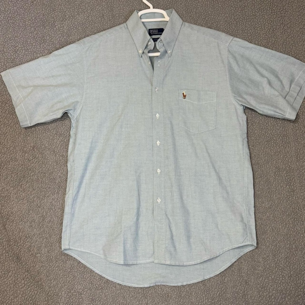 Vintage Polo Ralph Lauren Button Down Rare Shirt Short Sleeve Size Mens Medium